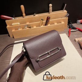 Hermès Roulis 19cm Evercolor 0G/Rouge Sellier X Framboise Silver Hardware Roulis-028 Fully Hand-Stitched