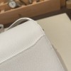 Hermès Roulis 19cm Evercolor 01/White (Blanc) Gold Hardware Roulis-032 Fully Hand-Stitched
