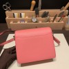 Hermès Roulis 19cm Evercolor U5/Rose Lipstick Silver Hardware Roulis-034 Fully Hand-Stitched