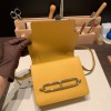 Hermès Roulis 19cm Evercolor 9D/Jaune Ambre Silver Hardware Roulis-036 Fully Hand-Stitched