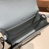 Hermès Roulis 19cm Evercolor Blue Glacier Silver Hardware Roulis-041 Fully Hand-Stitched