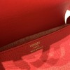 Hermès Cherche-Midi 18 Veau Epsom Q5/Rouge Casaque Silver Hardware Cherche-048 Fully Hand-Stitched