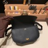 Hermès Cherche-Midi 18 Veau Epsom 89/Black (Noir) Silver Hardware Cherche-050 Fully Hand-Stitched