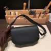 Hermès Cherche-Midi 18 Veau Epsom 89/Black (Noir) Silver Hardware Cherche-050 Fully Hand-Stitched