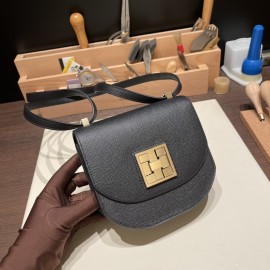 Hermès Mosaique 17cm Veau Epsom 89/Black (Noir) Gold Hardware Mosaique-065 Fully Hand-Stitched