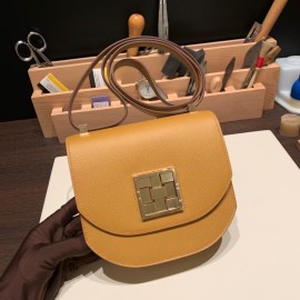 Hermès Mosaique 17cm Veau Epsom 2S/Sesame Silver Hardware Mosaique-069 Fully Hand-Stitched