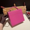 Hermès Stock~Cinhetic 18cm Chevre Mysore L3/Rose Purple Gold Hardware Cinhetic-073 Fully Hand-Stitched