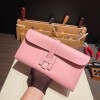 Hermès Jige Elan 29 Clutch Swift 3Q/Rose Sakura JigeElan-076 Fully Hand-Stitched