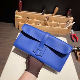 Hermès Jige Elan 29 Clutch Swift 7T/Blue Electric JigeElan-084 Fully Hand-Stitched