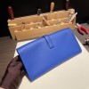 Hermès Jige Elan 29 Clutch Swift 7T/Blue Electric JigeElan-084 Fully Hand-Stitched