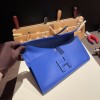 Hermès Jige Elan 29 Clutch Swift 7T/Blue Electric JigeElan-084 Fully Hand-Stitched