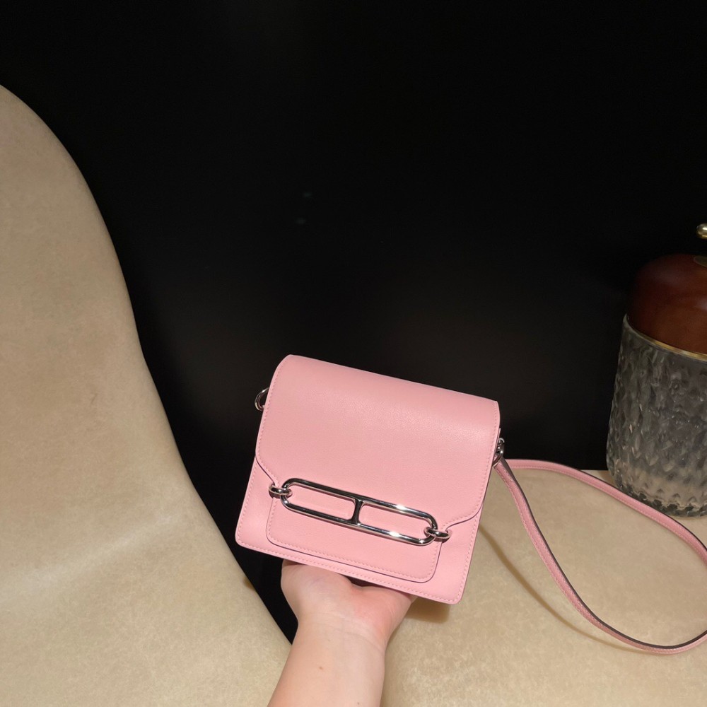 Hermès Roulis 19cm Swift 3Q/Rose Sakura Roulis-105 Fully Hand-Stitched