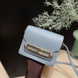 Hermès Roulis 19cm Evercolor J7/Blue Lin Roulis-110 Fully Hand-Stitched