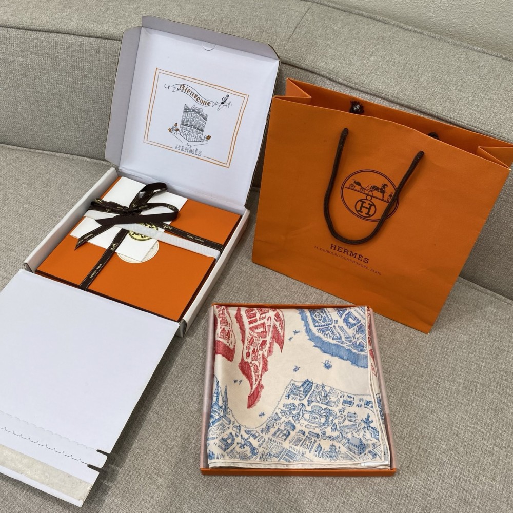 Hermes City of Noble Horses Silk Scarf