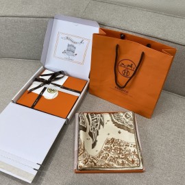 Hermes City of Noble Horses Silk Scarf