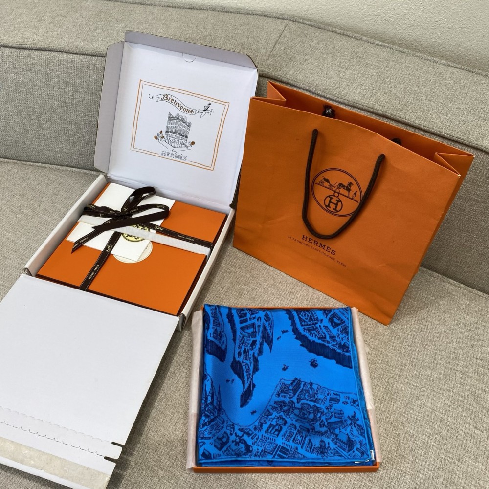 Hermes City of Noble Horses Silk Scarf