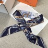 Hermes Saddle Flower Bouquet Twilly Small Scarf