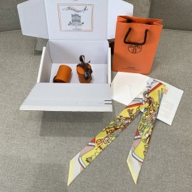 Hermes Saddle Flower Bouquet Twilly Small Scarf