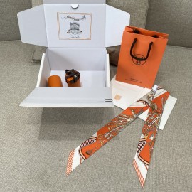 Hermes Saddle Flower Bouquet Twilly Small Scarf