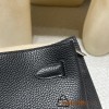HERMES  Kelly 22cm CLEMENCE   89 Black (Noir) 