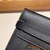 Hermès Kelly Wallet Long Veau Epson 89/Black (Noir) Black Gold Hardware wallet-002 Fully Hand-Stitched