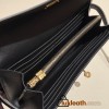 Hermès Kelly Wallet Long Veau Epson 89/Black (Noir) Black Gold Hardware wallet-002 Fully Hand-Stitched