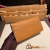 Hermès Kelly Wallet Long Veau Epson 37/Gold Gold Silver Hardware wallet-004 Fully Hand-Stitched