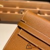 Hermès Kelly Wallet Long Veau Epson 37/Gold Gold Silver Hardware wallet-004 Fully Hand-Stitched