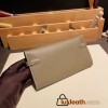 Hermès Kelly Wallet Long Veau Epson 18/Étoupe Grey (Étoupe) Etoupe Gold Hardware wallet-005 Fully Hand-Stitched