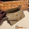 Hermès Kelly Wallet Long Veau Epson 18/Étoupe Grey (Étoupe) Etoupe Gold Hardware wallet-005 Fully Hand-Stitched