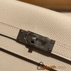 Hermès Kelly Wallet Long Veau Epson 10/Craie Craie Silver Hardware wallet-007 Fully Hand-Stitched