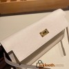 Hermès Kelly Wallet Long Veau Epson 10/Craie Craie Gold Hardware wallet-008 Fully Hand-Stitched