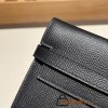 Hermès Kelly Wallet Long Veau Epson 89/Black (Noir) Black Gold Hardware wallet-010 Fully Hand-Stitched