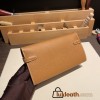 Hermès Kelly Wallet Long Veau Epson 37/Gold Gold Silver Hardware wallet-012 Fully Hand-Stitched