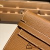 Hermès Kelly Wallet Long Veau Epson 37/Gold Gold Silver Hardware wallet-012 Fully Hand-Stitched