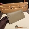 Hermès Kelly Wallet Long Veau Epson 18/Étoupe Grey Etoupe Gold Hardware wallet-013 Fully Hand-Stitched