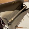 Hermès Kelly Wallet Long Veau Epson 18/Étoupe Grey Etoupe Gold Hardware wallet-013 Fully Hand-Stitched