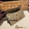 Hermès Kelly Wallet Long Veau Epson 18/Étoupe Grey Etoupe Gold Hardware wallet-013 Fully Hand-Stitched
