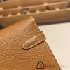 Hermès Kelly Wallet Long Veau Epson 37/Gold Gold Gold Hardware wallet-014 Fully Hand-Stitched