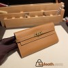 Hermès Kelly Wallet Long Veau Epson 37/Gold Gold Gold Hardware wallet-014 Fully Hand-Stitched