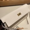 Hermès Kelly Wallet Long Veau Epson 10/Craie Craie Gold Hardware wallet-015 Fully Hand-Stitched