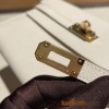 Hermès Kelly Wallet Long Veau Epson 10/Craie Craie Gold Hardware wallet-015 Fully Hand-Stitched