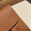 Hermès Constance Long Veau Epson 37/Gold Gold Silver Hardware wallet-016 Fully Hand-Stitched