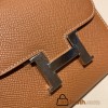 Hermès Constance Long Veau Epson 37/Gold Gold Silver Hardware wallet-016 Fully Hand-Stitched