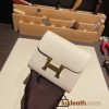 Hermès Constance Long Veau Epson 10/Craie Craie Gold Hardware wallet-017 Fully Hand-Stitched