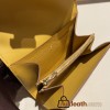 Hermès Constance Long Veau Epson 9D/Jaune Ambre Jaune Ambre Gold Hardware wallet-018 Fully Hand-Stitched
