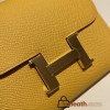 Hermès Constance Long Veau Epson 9D/Jaune Ambre Jaune Ambre Gold Hardware wallet-018 Fully Hand-Stitched