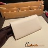 Hermès Constance Long Veau Epson 10/Craie Craie Silver Hardware wallet-019 Fully Hand-Stitched