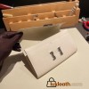 Hermès Constance Long Veau Epson 10/Craie Craie Silver Hardware wallet-019 Fully Hand-Stitched