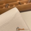 Hermès Constance Long Veau Epson 10/Craie Craie Silver Hardware wallet-019 Fully Hand-Stitched
